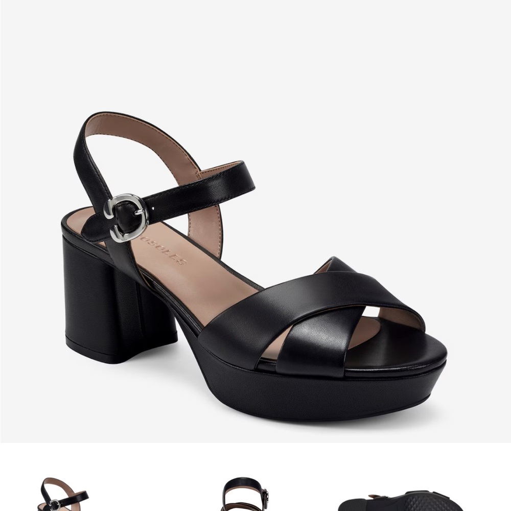 AEROSOLES Cosmos Platform Sandal, black, size 7.5.